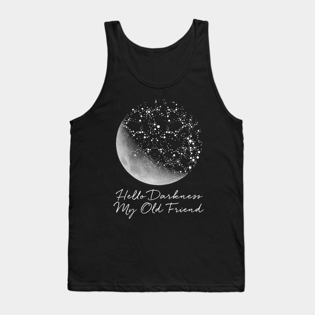 Hello Darkness My Old Friend Hippie Moon Tank Top by Raul Caldwell